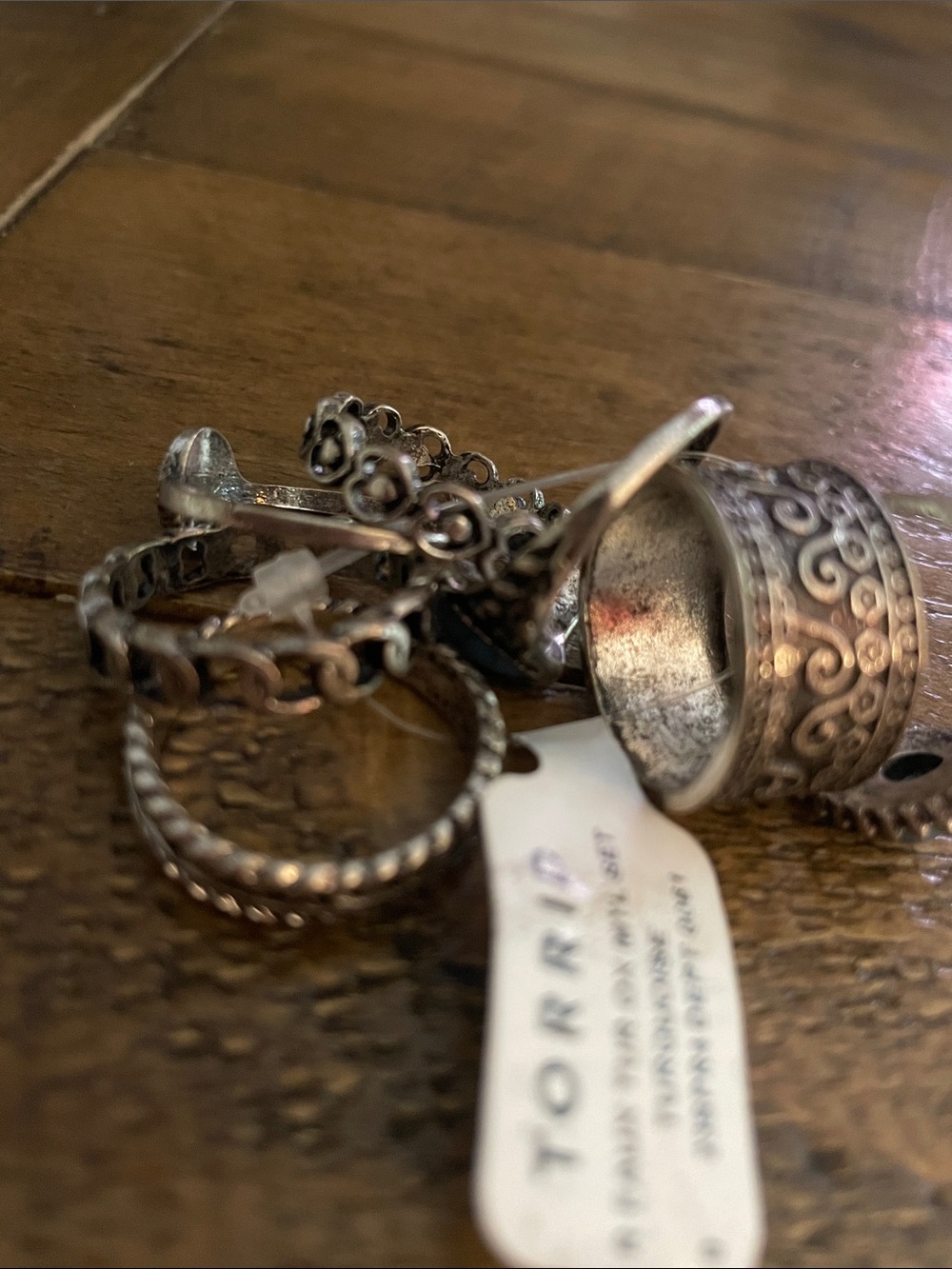 7 torrid Silver-Tone Stackable Ring Set with Turquoise Accent C27 - Picture 4 of 4